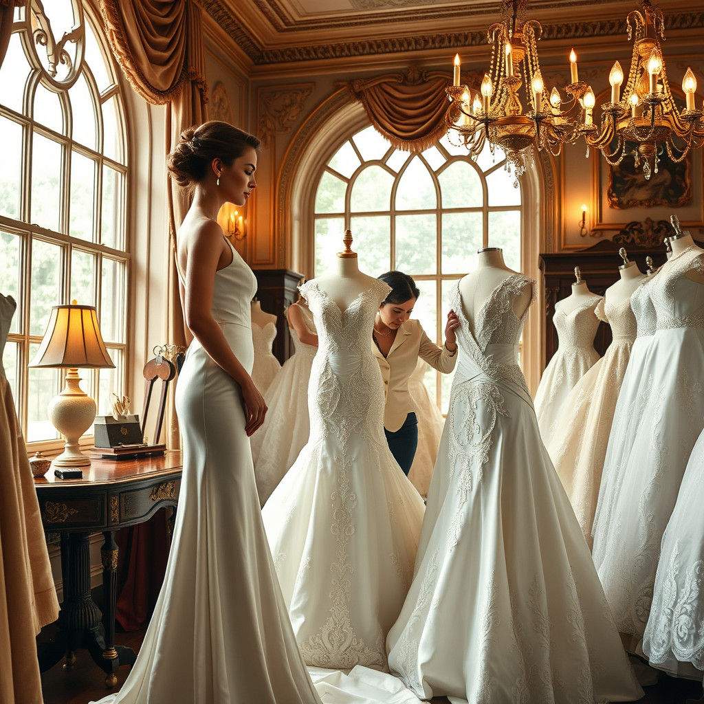 Wedding Dress Fitting in Haute Couture Style