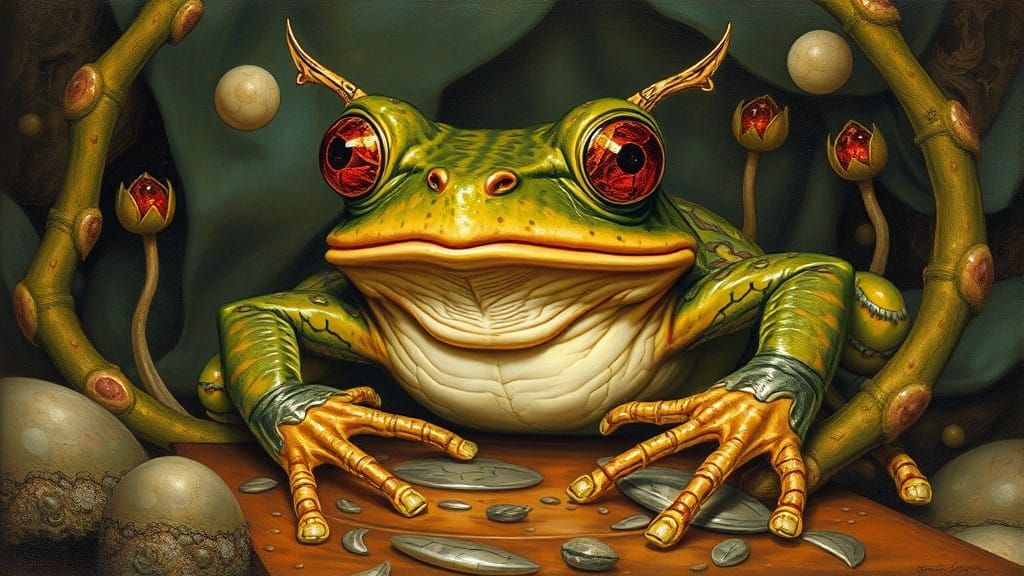 Regal Frog in a Majestic Landscape