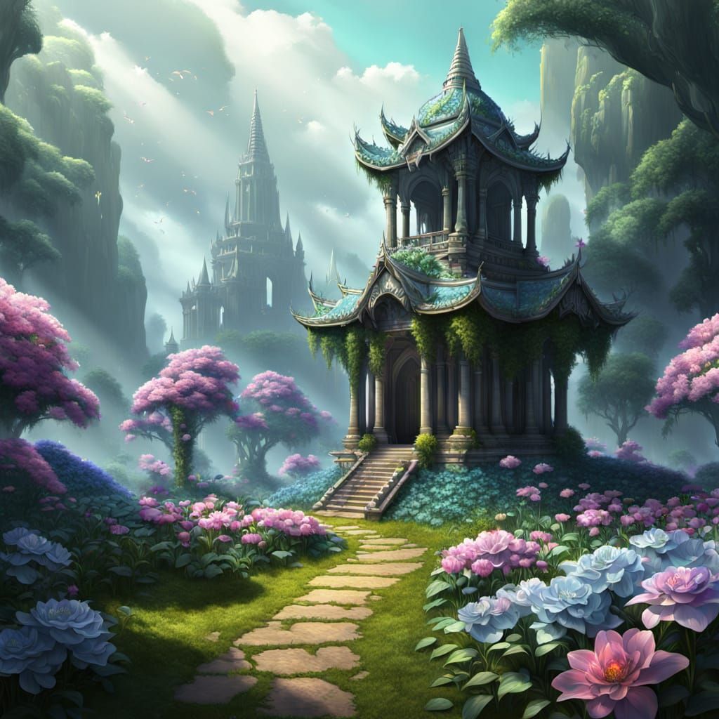 Enchanted Flower Temple Concept Art