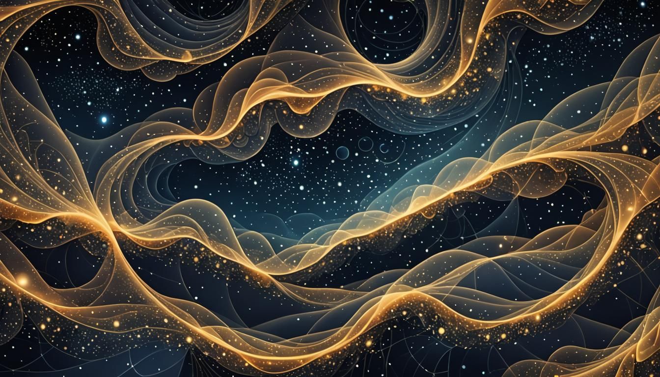 Cosmic Veil: Nebulae Woven into Tulle Curtain