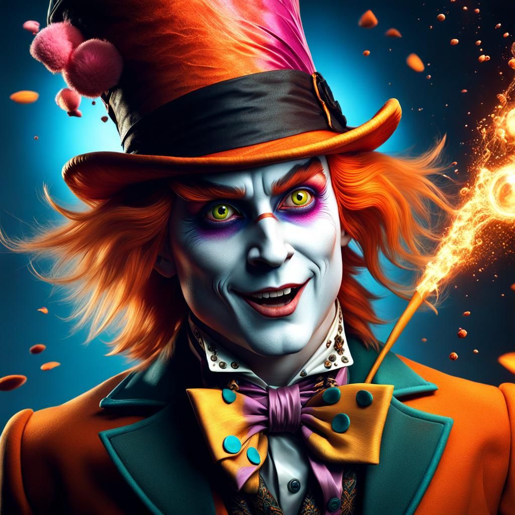 Surreal Mad Hatter with Explosive Motion in 4K
