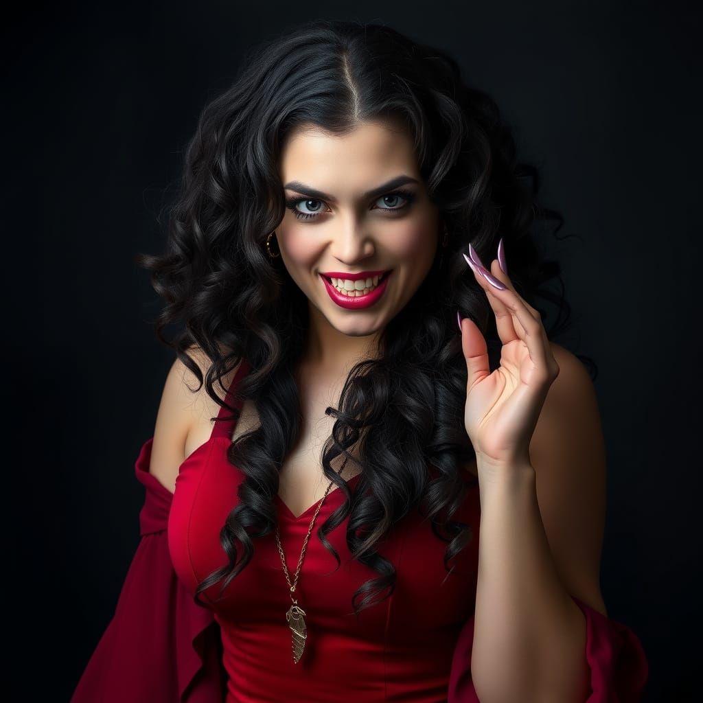 Seductive Vampire Portrait in Dark Medieval Style