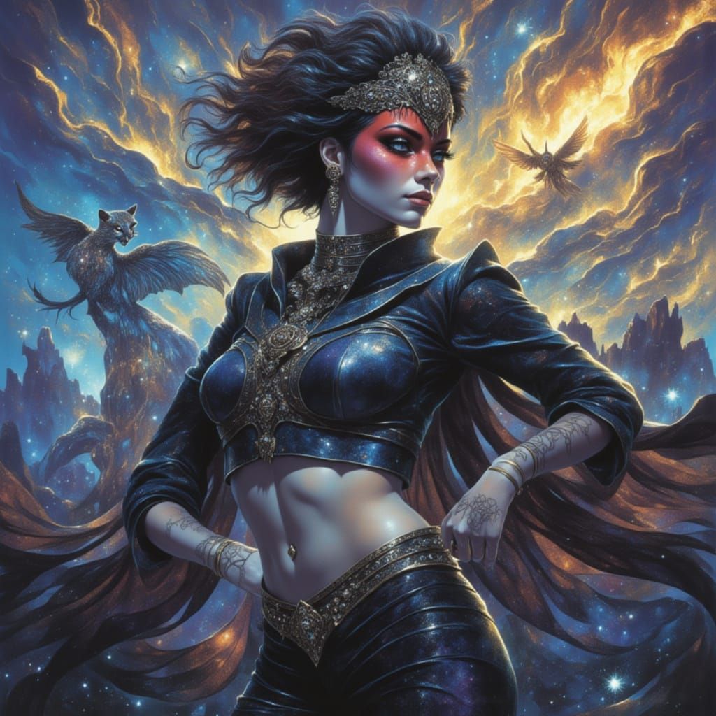 Surreal Feline Forms in Ethereal Landscapes