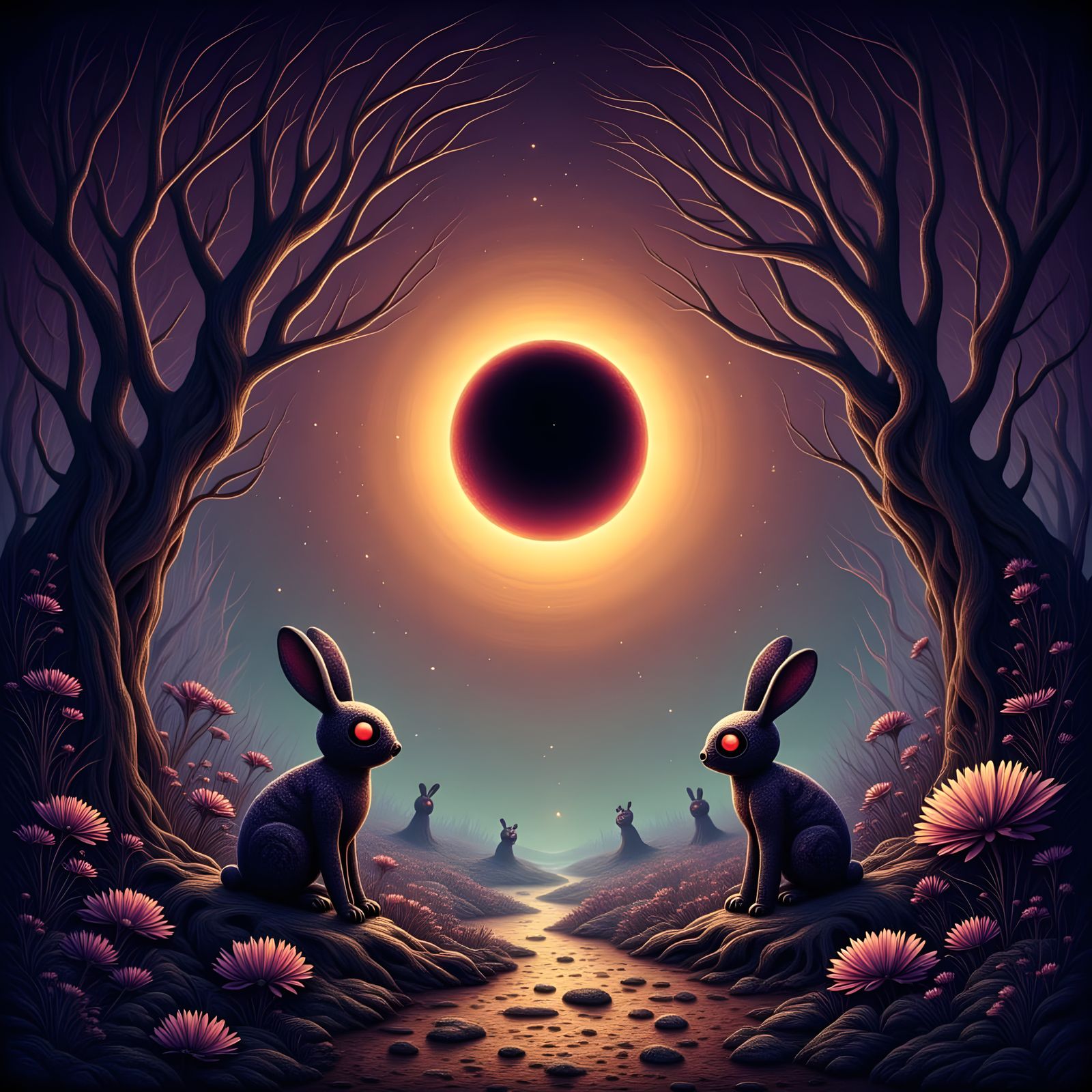 Dubuffet bunny zombie eclipse