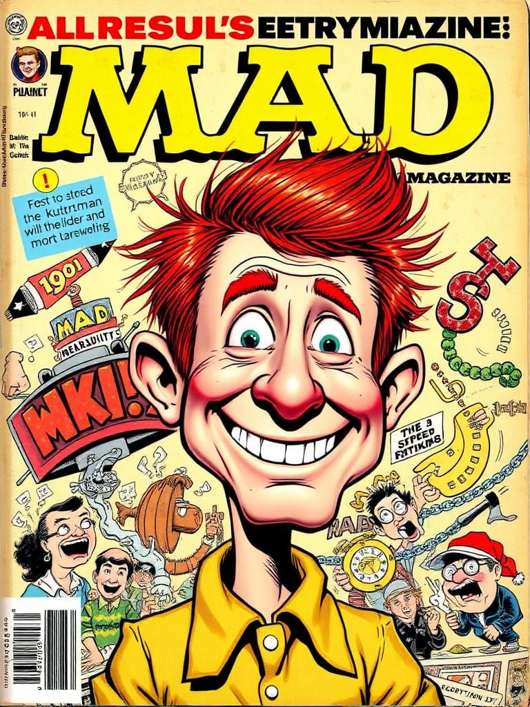 Mad Magazine Cover Featuring Alfred E. Neumann