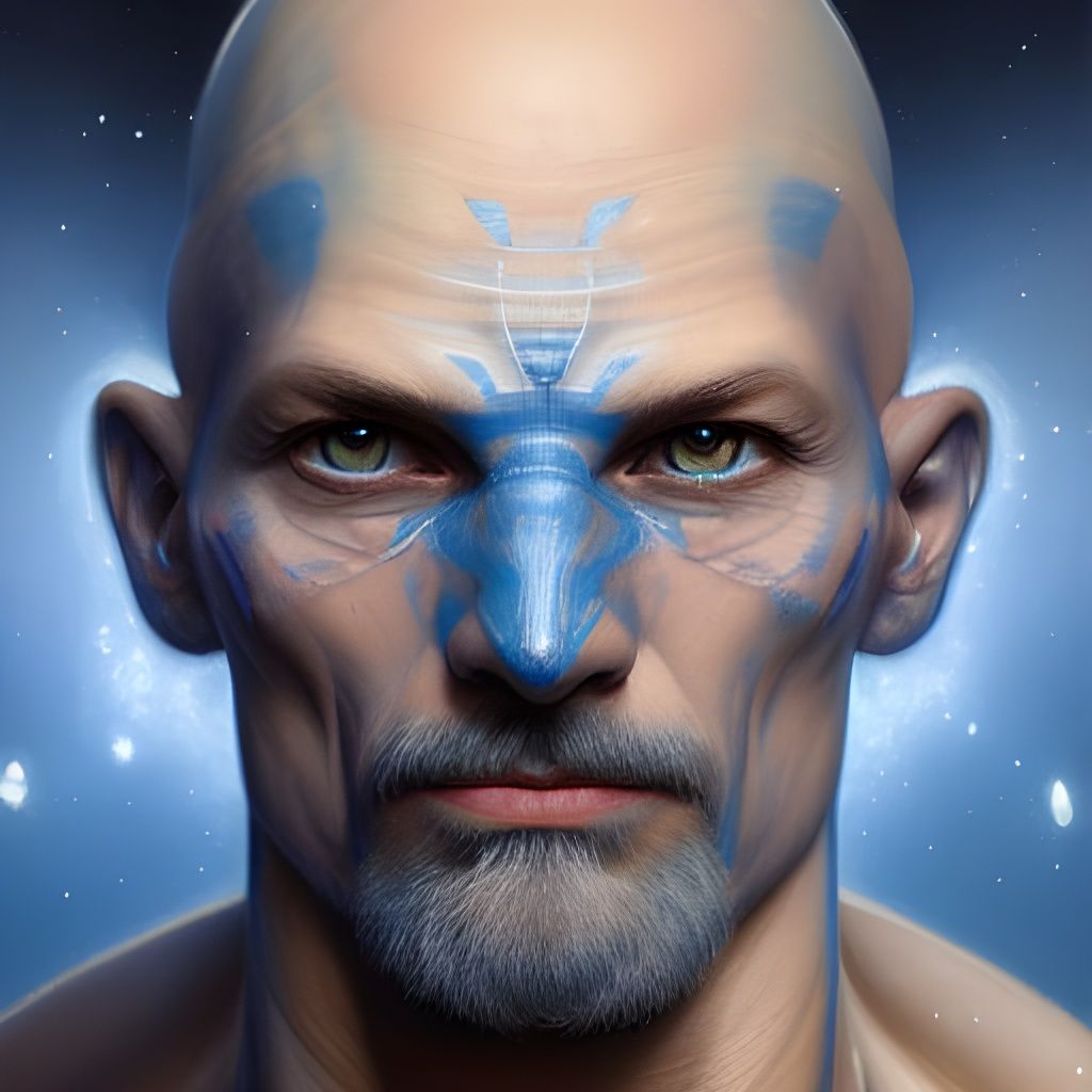 Cosmic Blue Man Portrait in Unreal Engine 5
