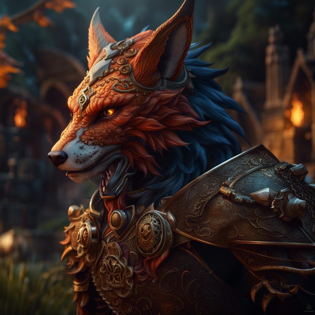 Fantastical Firefoxhound Digital Art in Unreal Engine 5