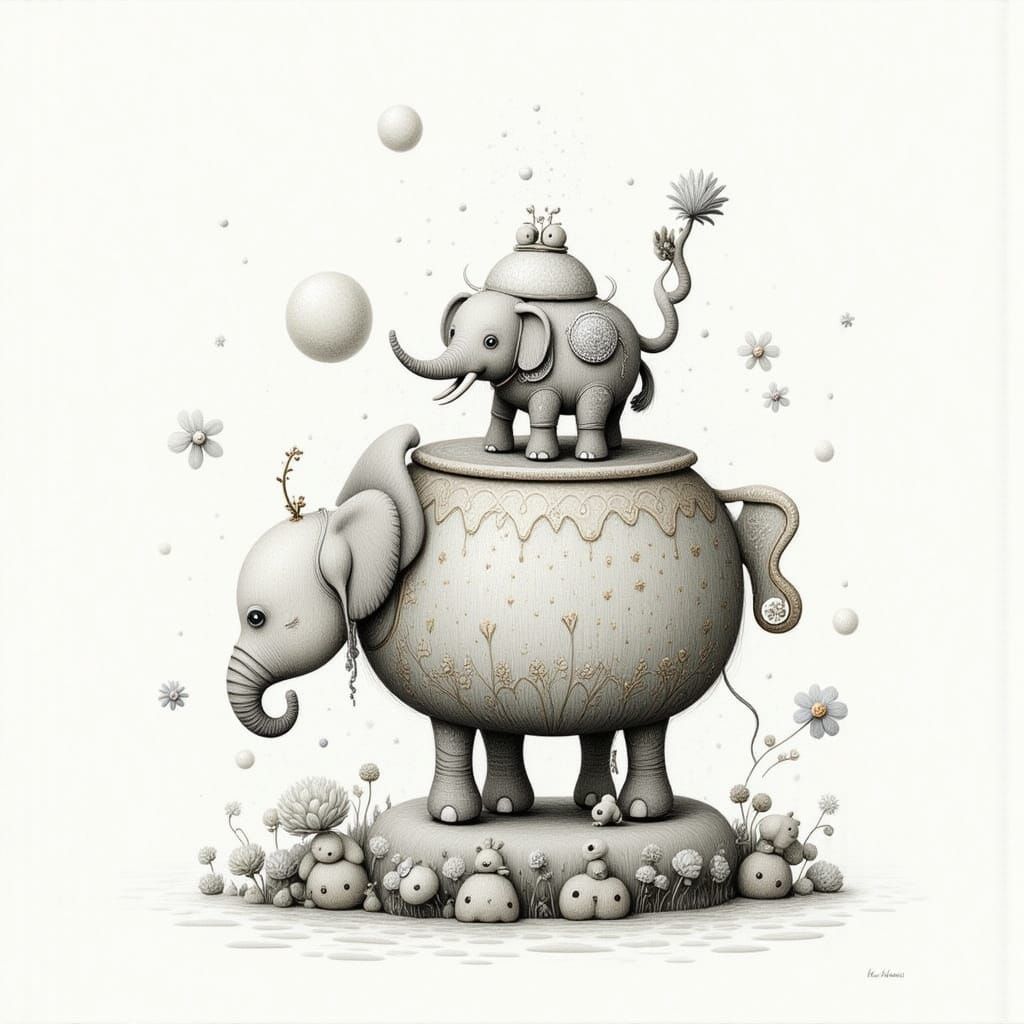 Delicate White Elephant Portrait