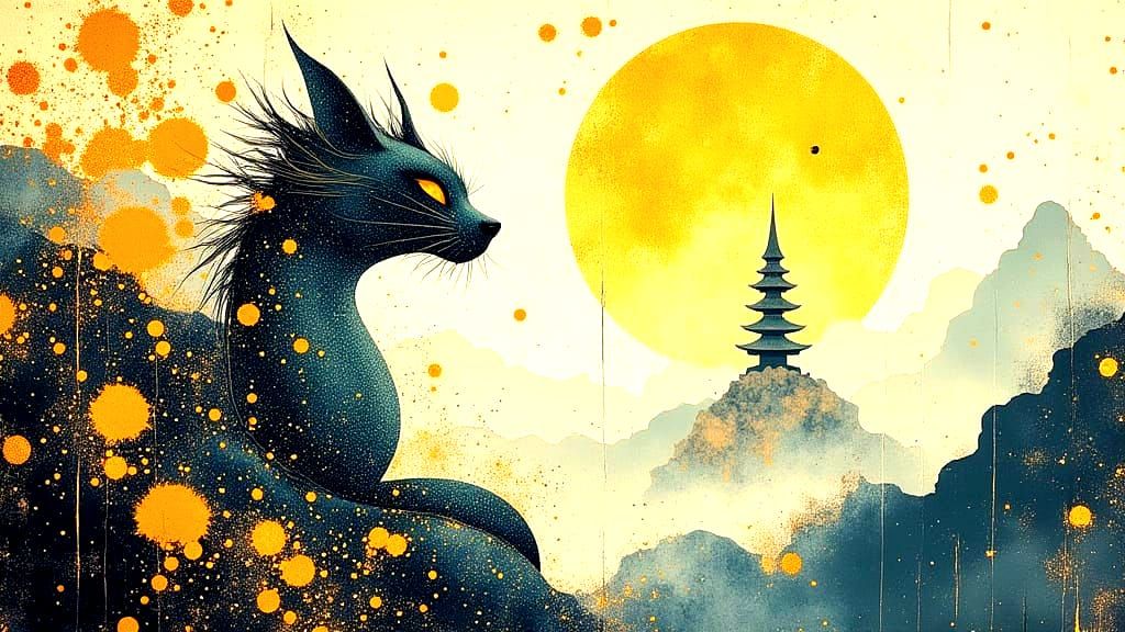 Pagoda Guarded by Magical Serpent Dragon