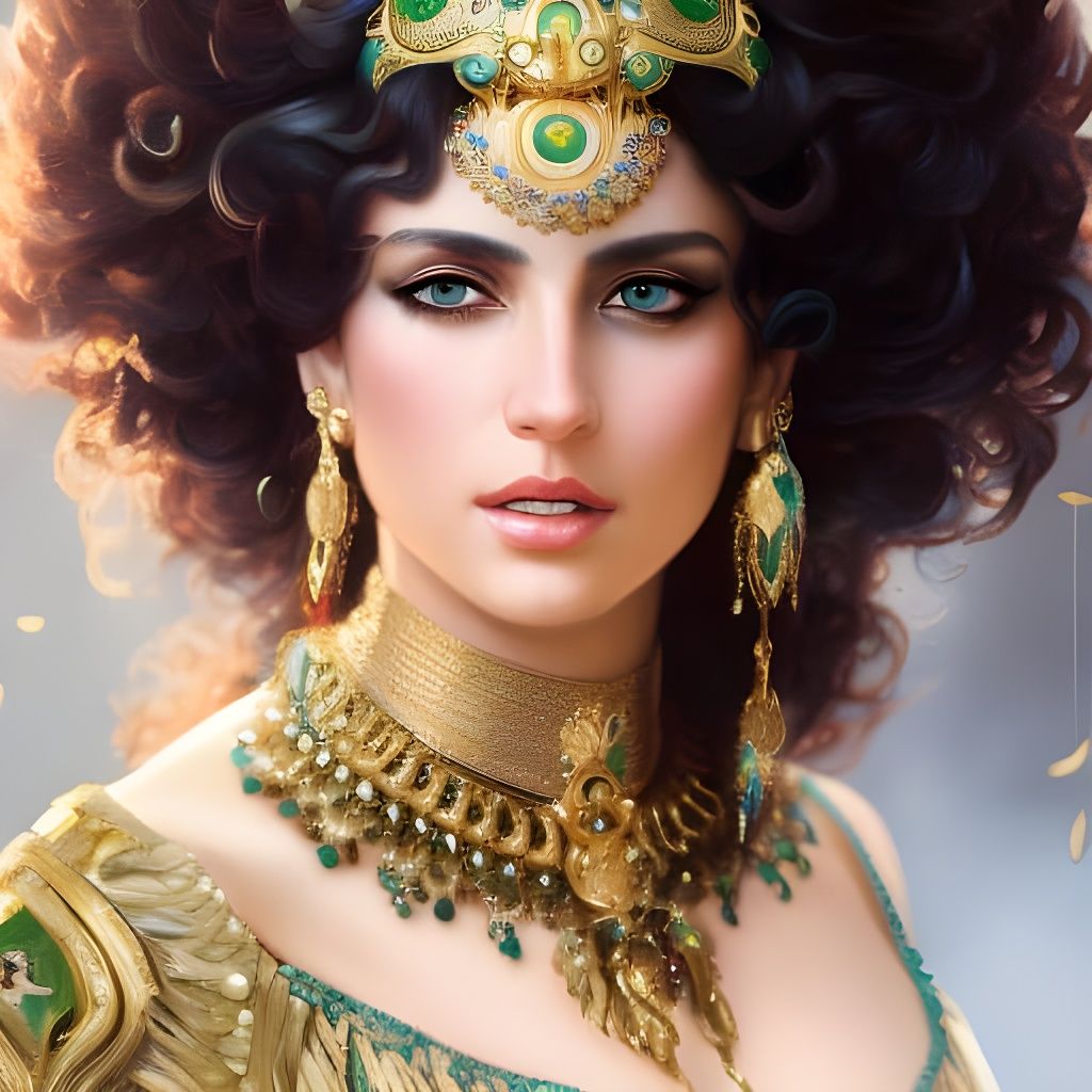 Arabian Warrior Princess Portrait in Ornate Detail