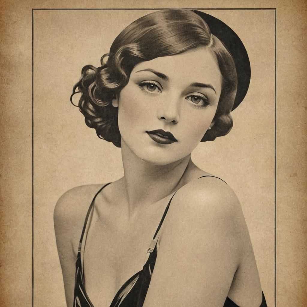 Elegant Woman in Bauhaus Art Deco Style