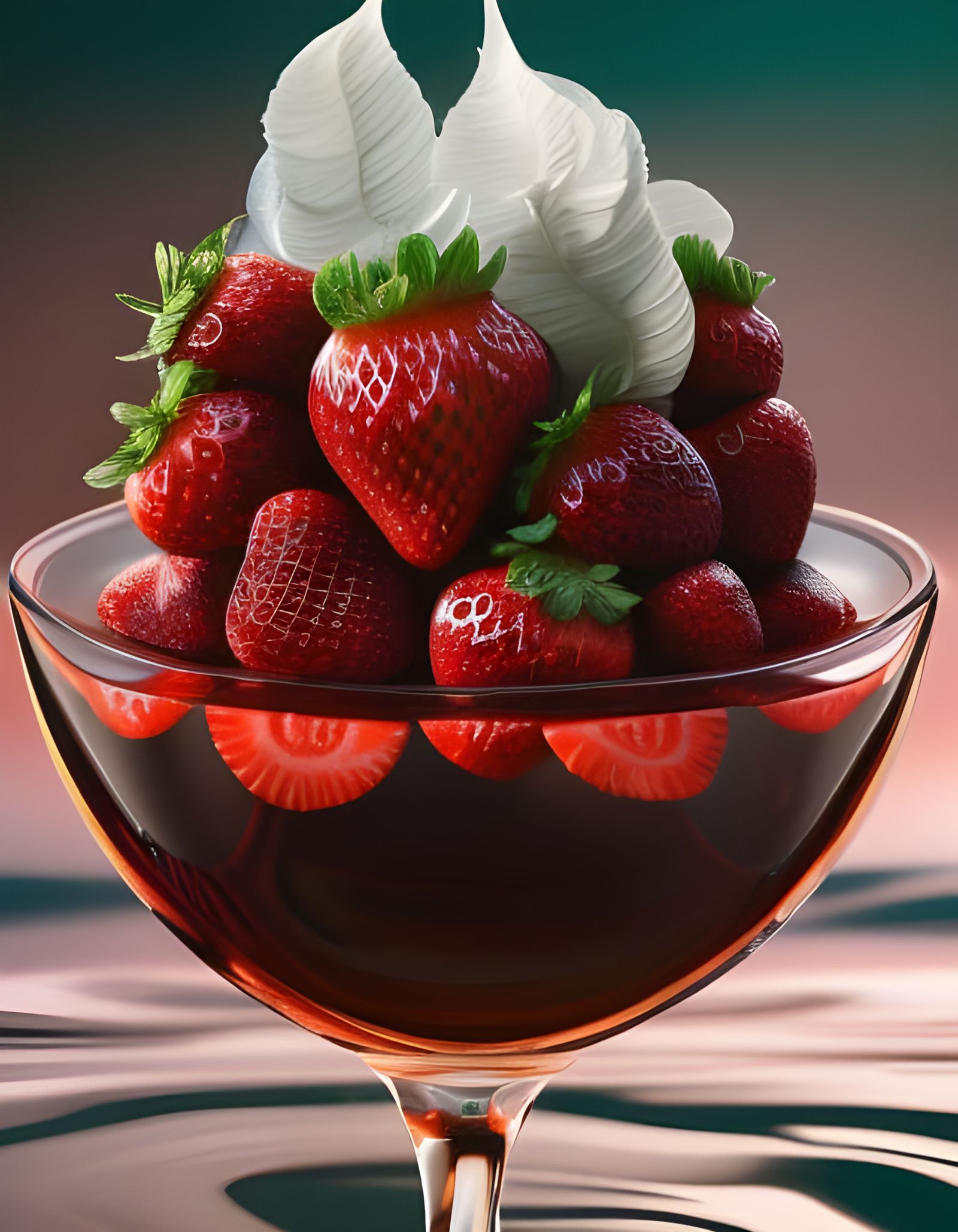 Eldritch Strawberry Desserts in a Hyperrealistic Style