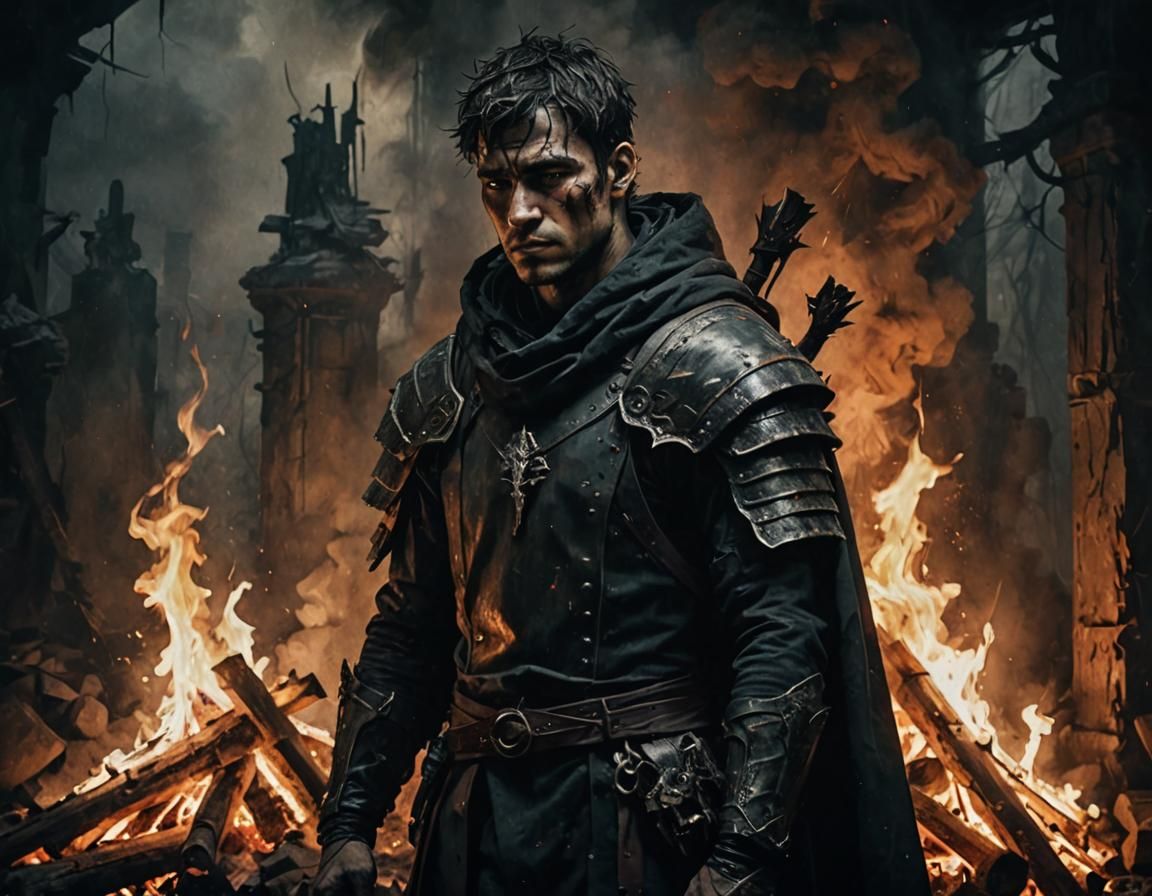 Mournful Warrior by Pyre in Dark Academia Style