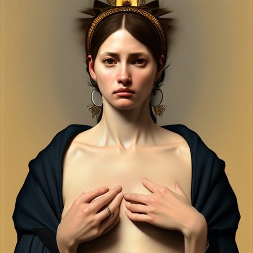 Holy Mary Portrait in Baroque Style