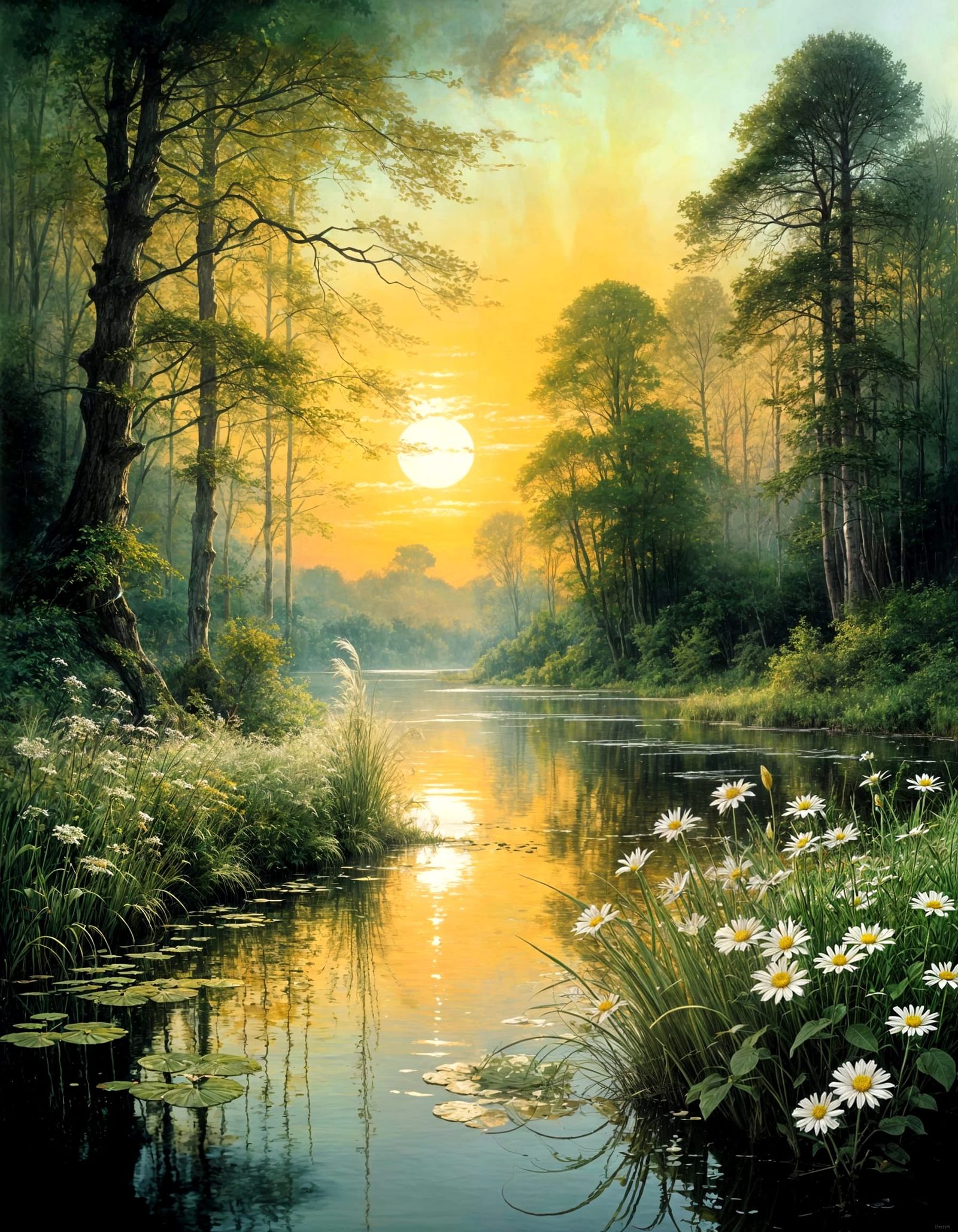 serene landscape at sunset