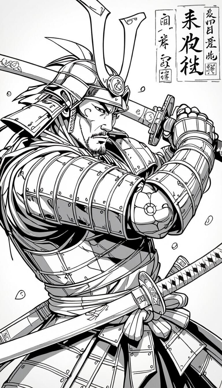 Neo-Traditional Japanese Samurai Tattoo Art