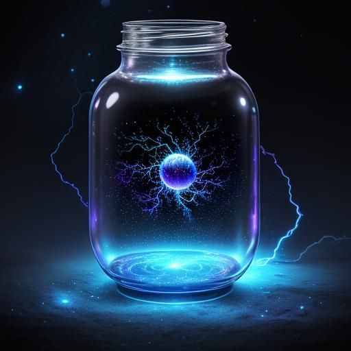 Glowing Capsule Emits Thunder Strike in Hyperrealism