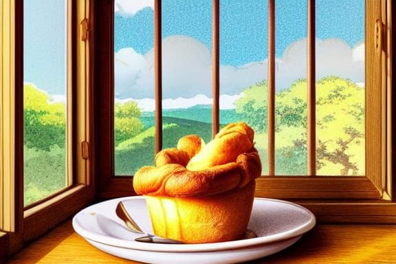 Warm Yorkshire Pudding in Golden Hour Light