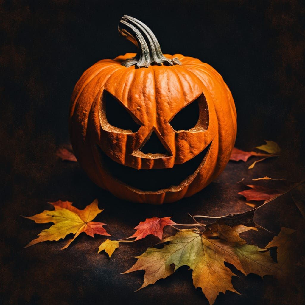 Moldy Jack-O-Lantern in Vintage Earth Tones