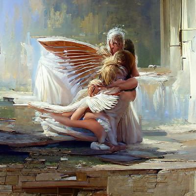 Angel's Embrace: A Gurney-esque Oil Painting