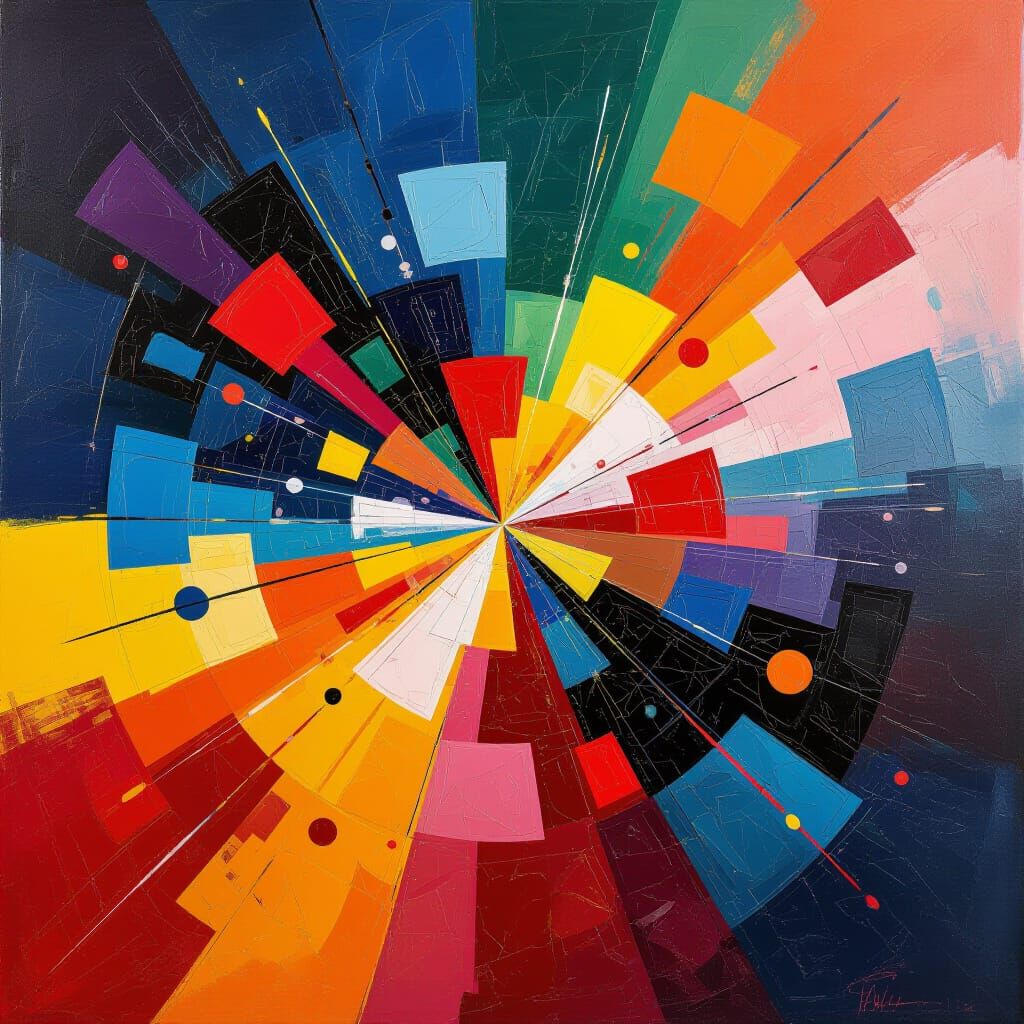 Abstract Expressionist Cosmic Birth Explosion