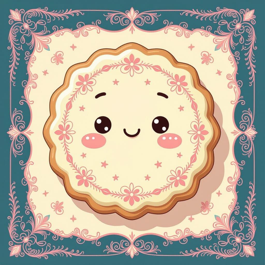 Whimsical Salt Cookie Illustration in Anime Style