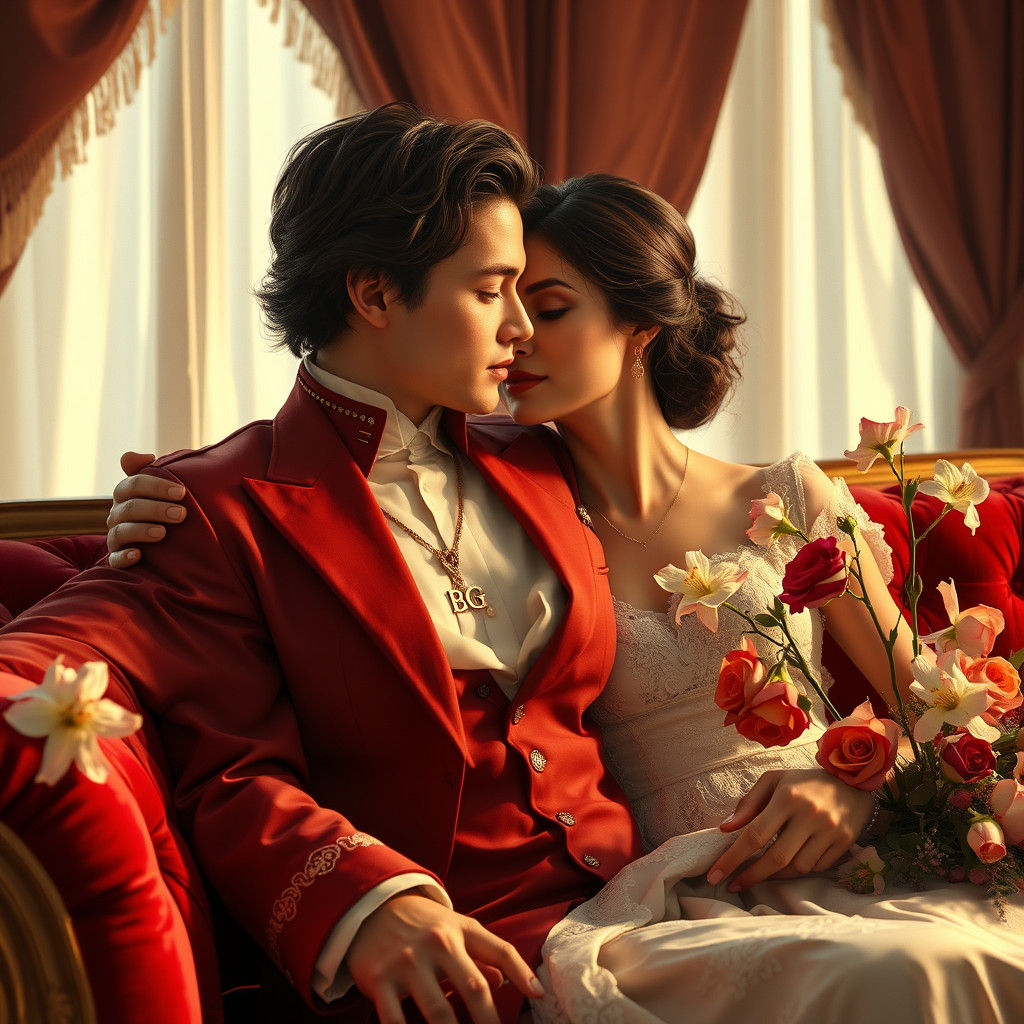 Persian Woman with Blue Eyes in Renaissance Setting