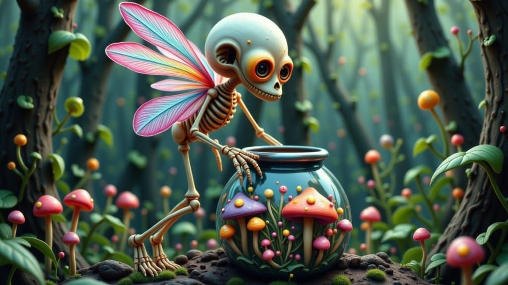 A patacreatmouf skeleton with little wings - test for <lora:...