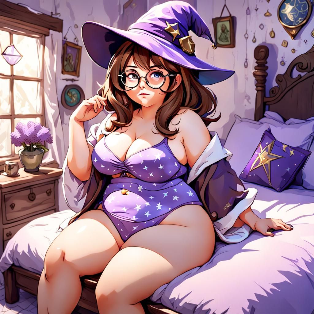 Plump Wizard in Bedroom Fantasy