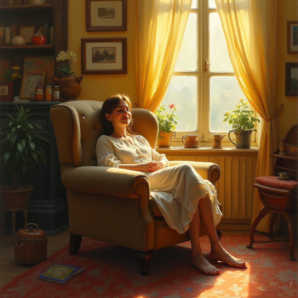 Cozy Afternoon in a Warm Impressionist Atmosphere