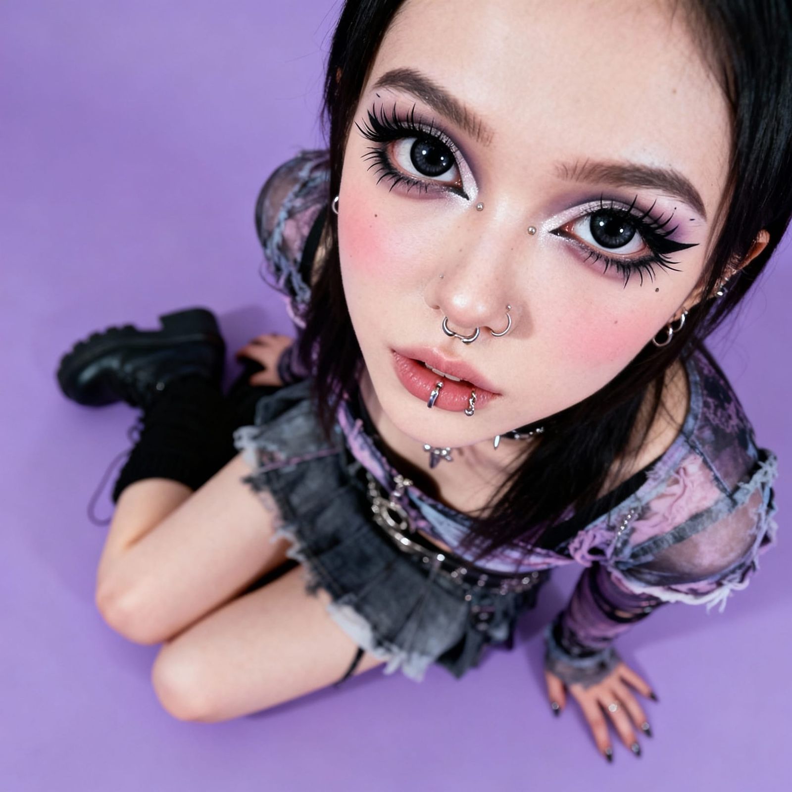 E-Girl Portrait With Avant-Garde Makeup