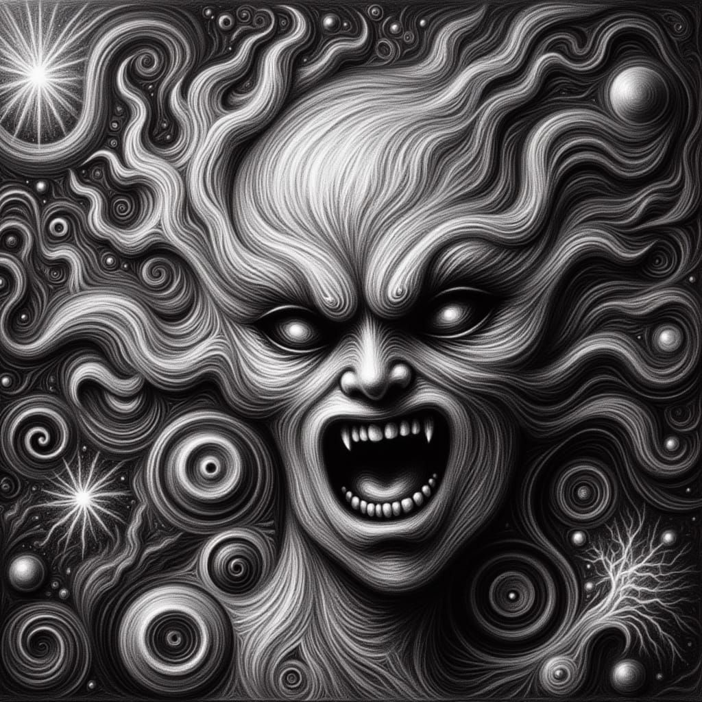 Screaming Marble Faces in Dark Organic Style