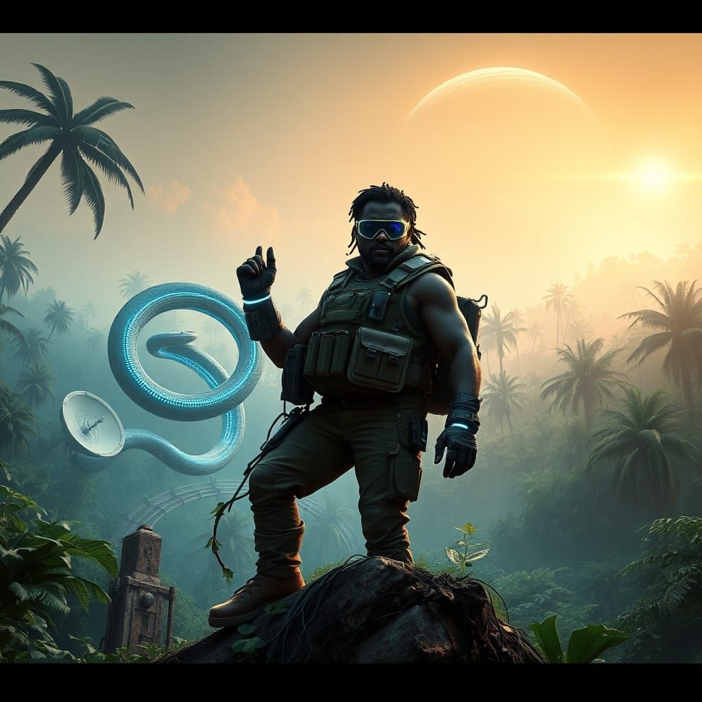 Cyberpunk Explorer Discovers Ancient Artifact in Abandoned J...