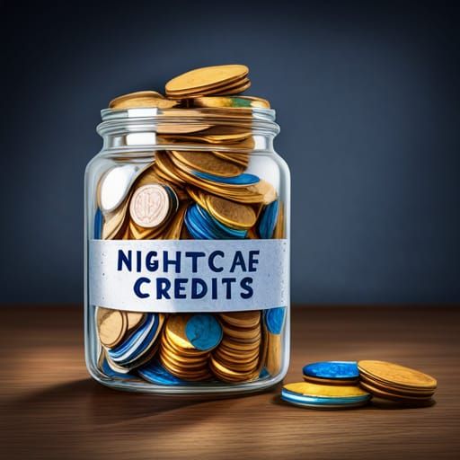 Jar of NightCafe Credits: Gold, Silver, and Blue