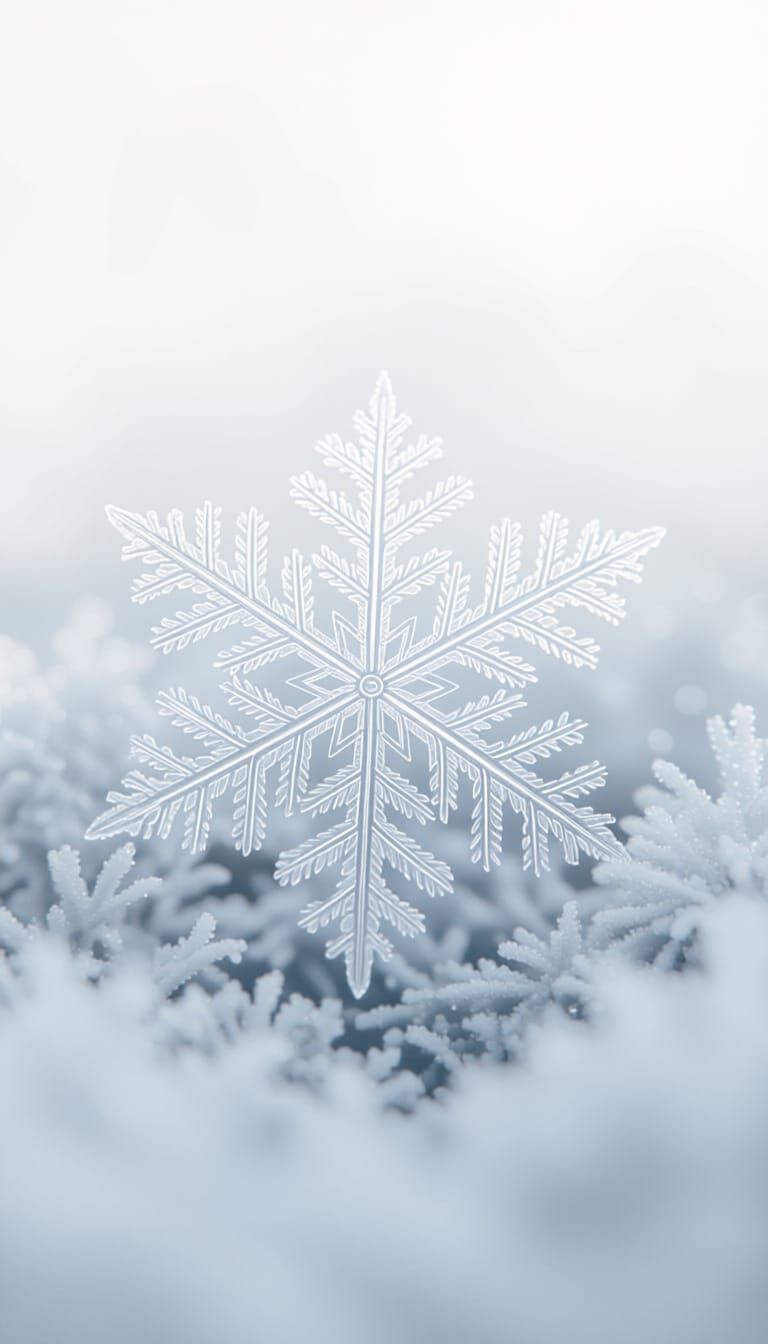 Single Snowflake Falling: Cinematic Winter Scene