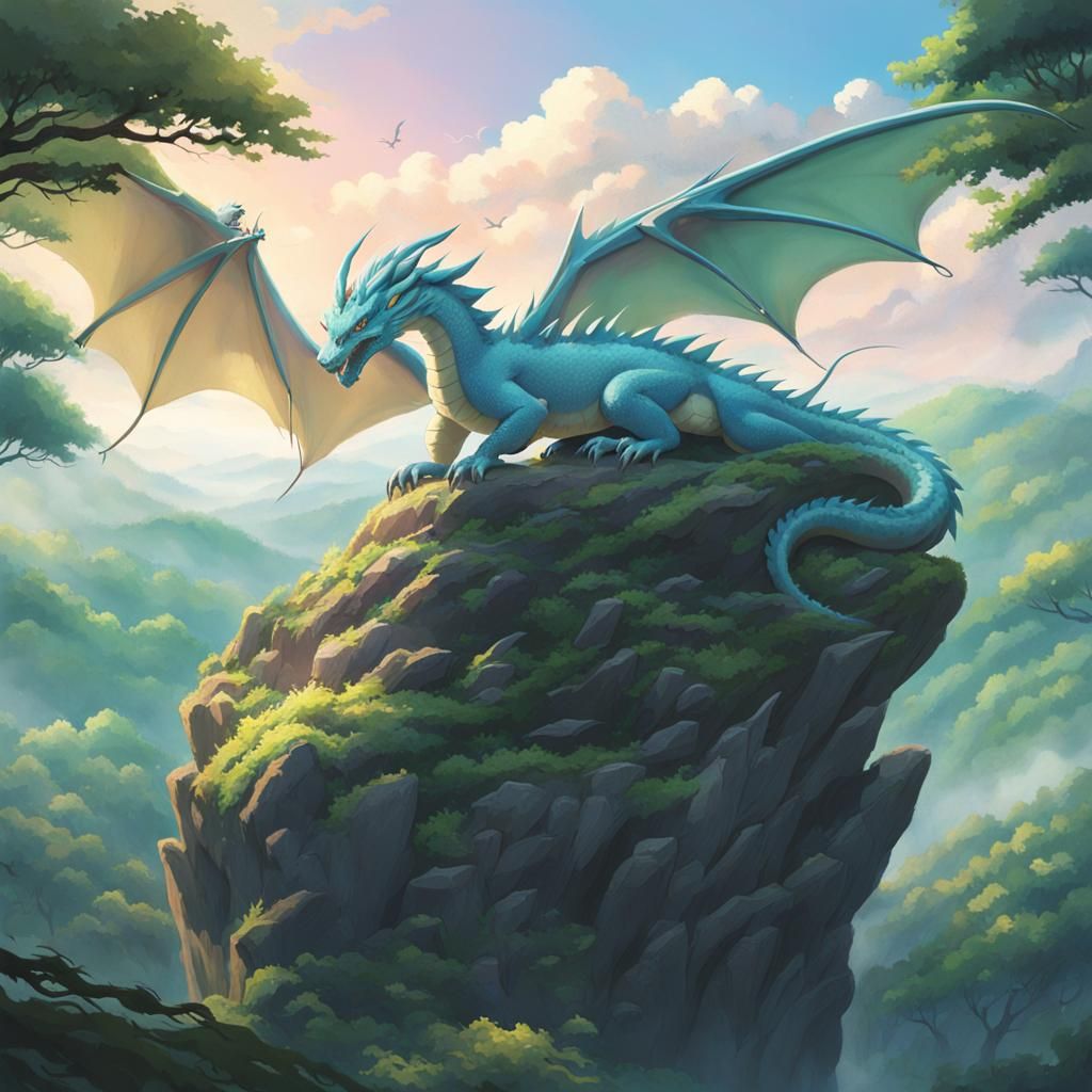 Pastel Dragon Mother in Anime Style