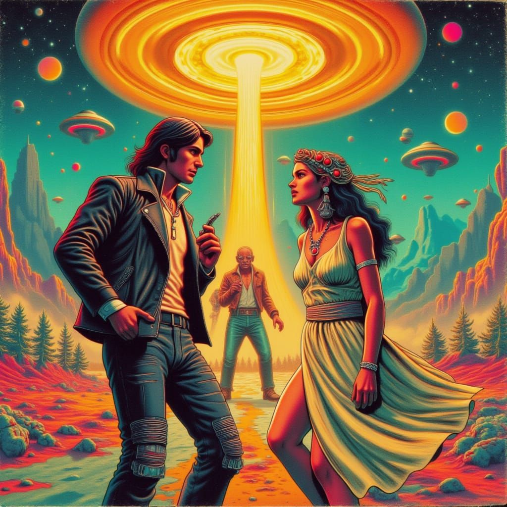 Mad Max Meets Woodstock in Vaporwave Dimension