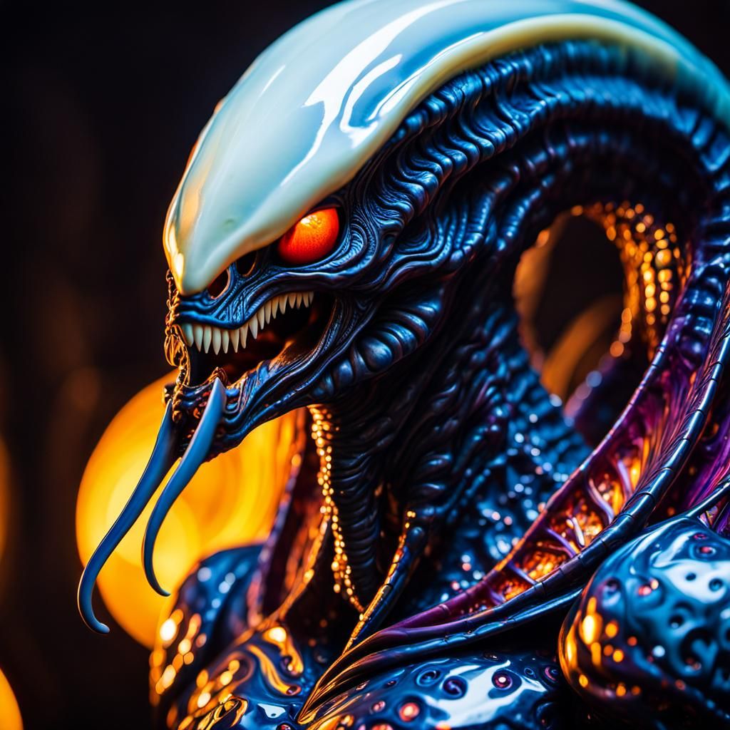 Baroque Gigeresque Albino Xenomorph with Wings