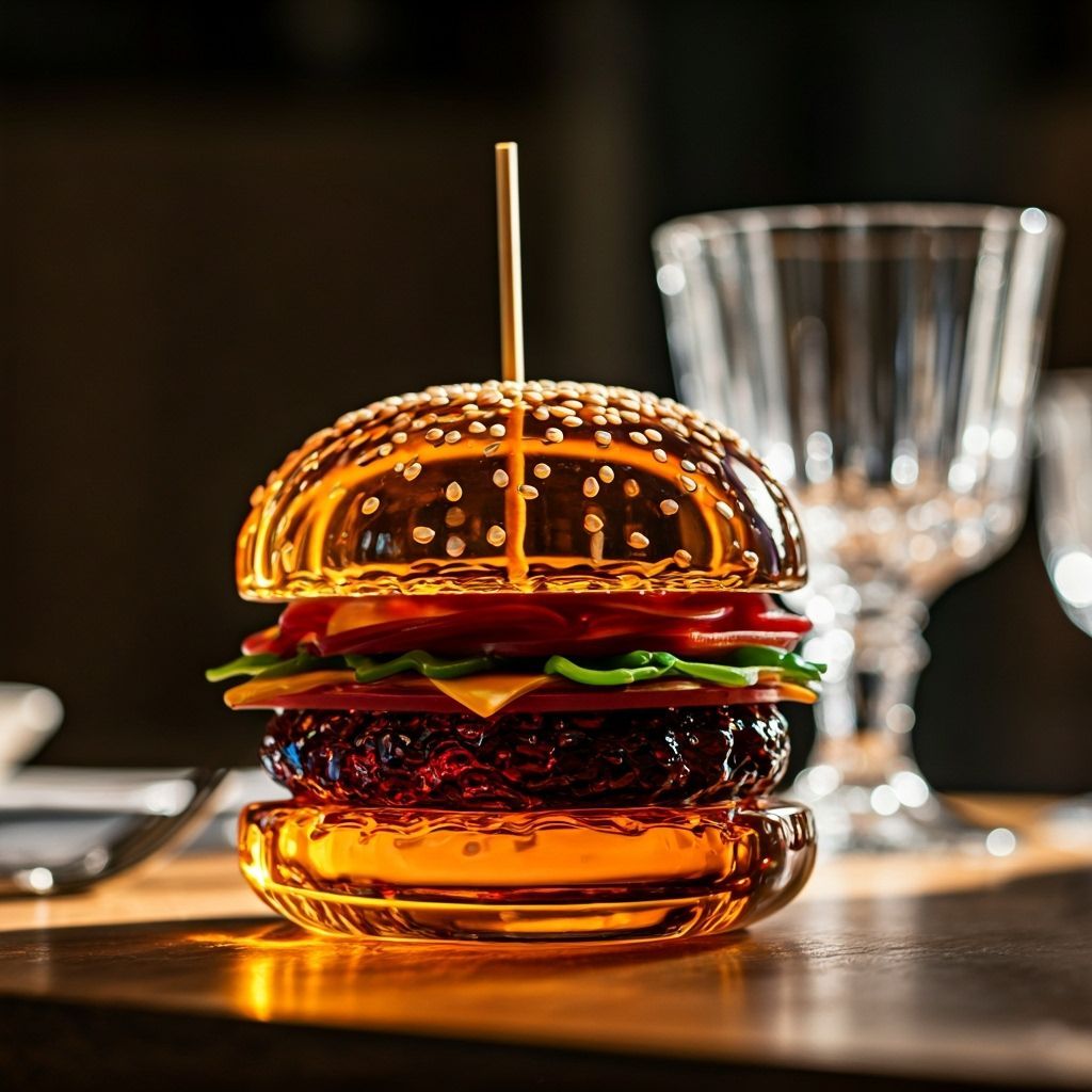 Glass Burger Reflecting Sunlight as Matte Painting
