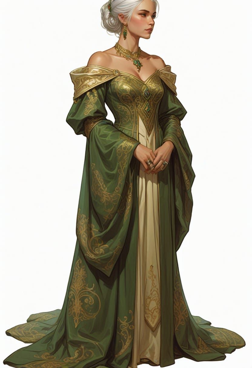 Elegant Noblewoman in Heroic Fantasy Style