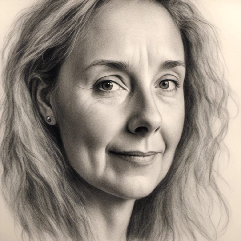 Abstract Charcoal Drawing of a Trans Woman