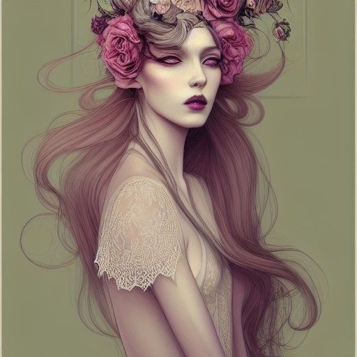 Decadent Portrait of Androgynous Man in Victorian Style