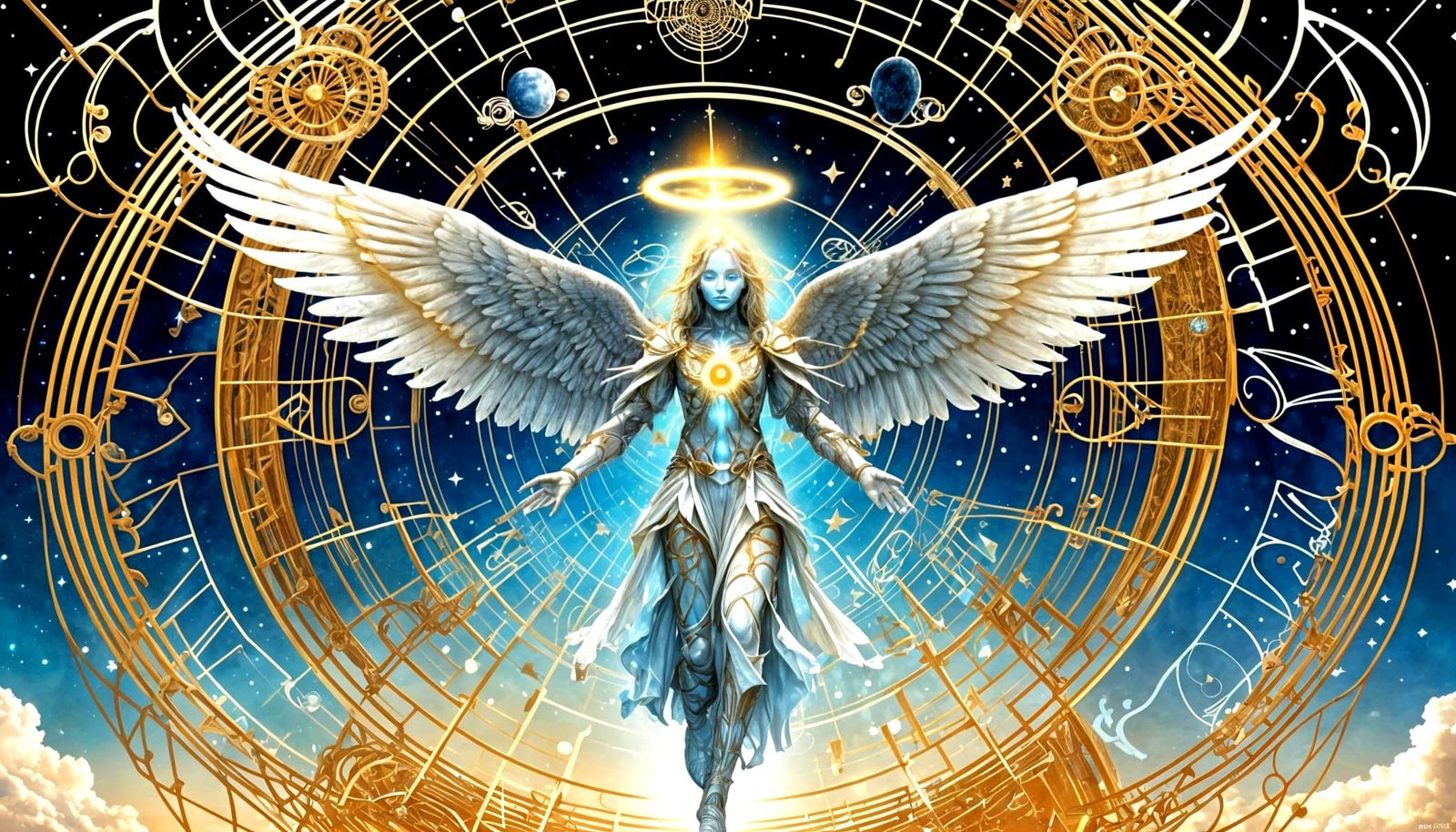 Astral Circuitry Angelic Sgraffito Art