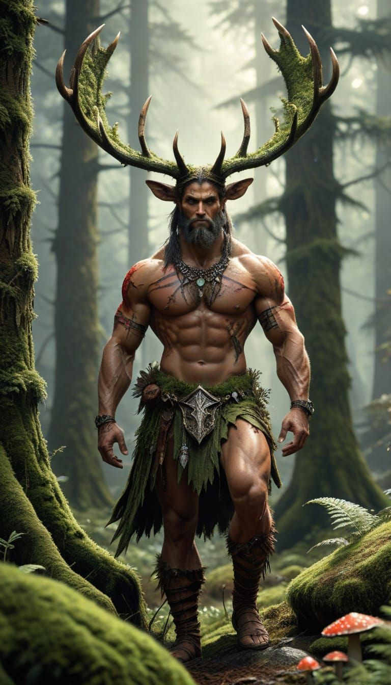 Mighty Forest God Emerges from Ancient Fern Forest