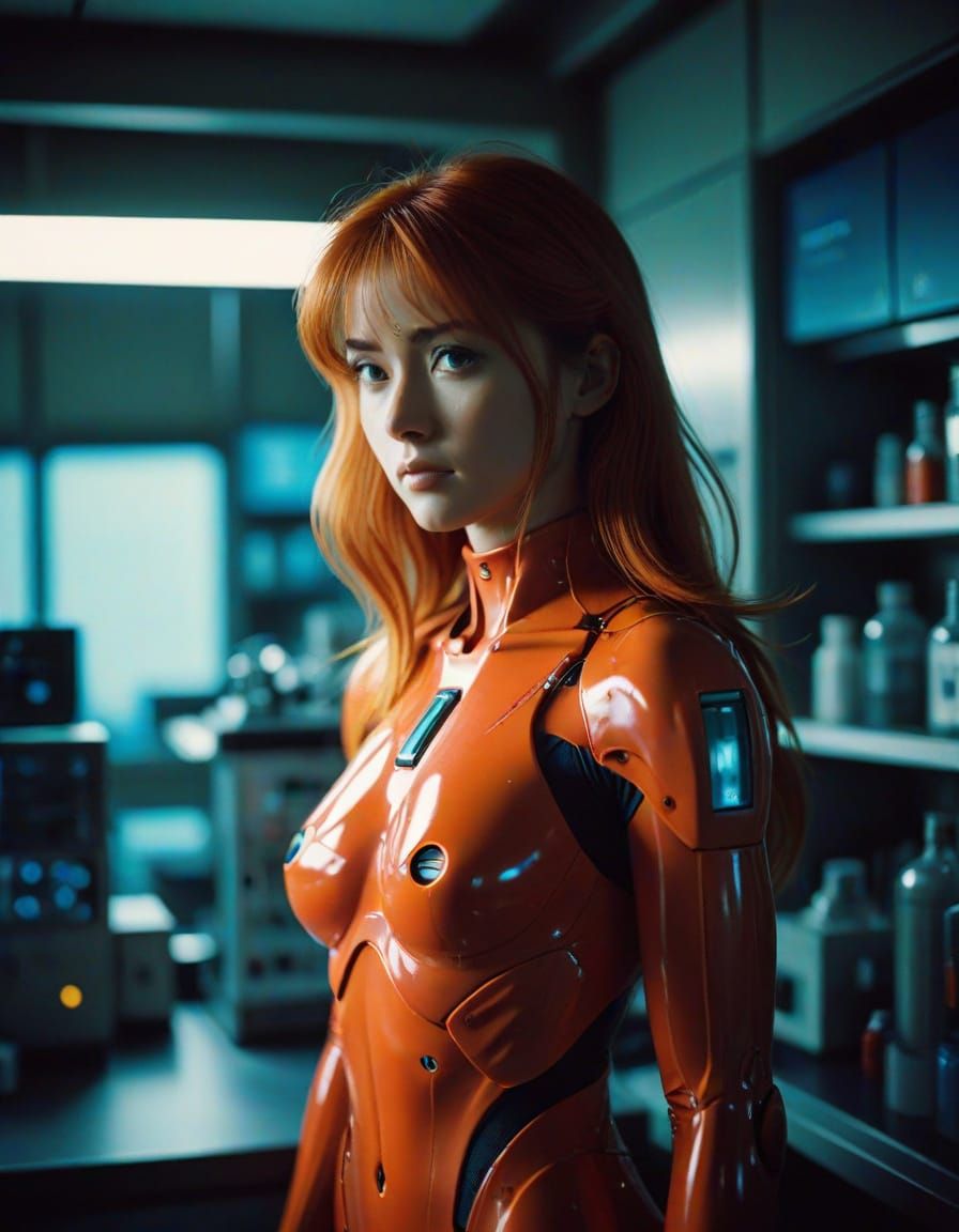 Asuka Langley Soryu in Lab, Analog Film Portrait