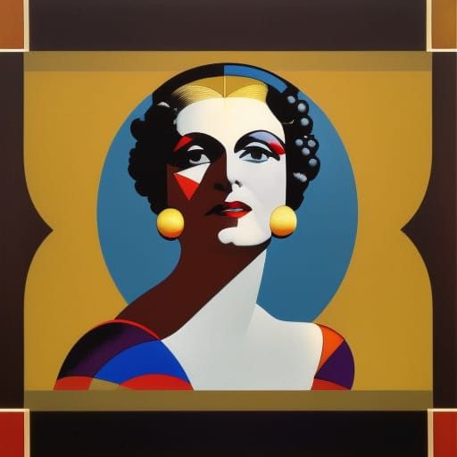 Jean Harlow in Art Deco Geometric Style