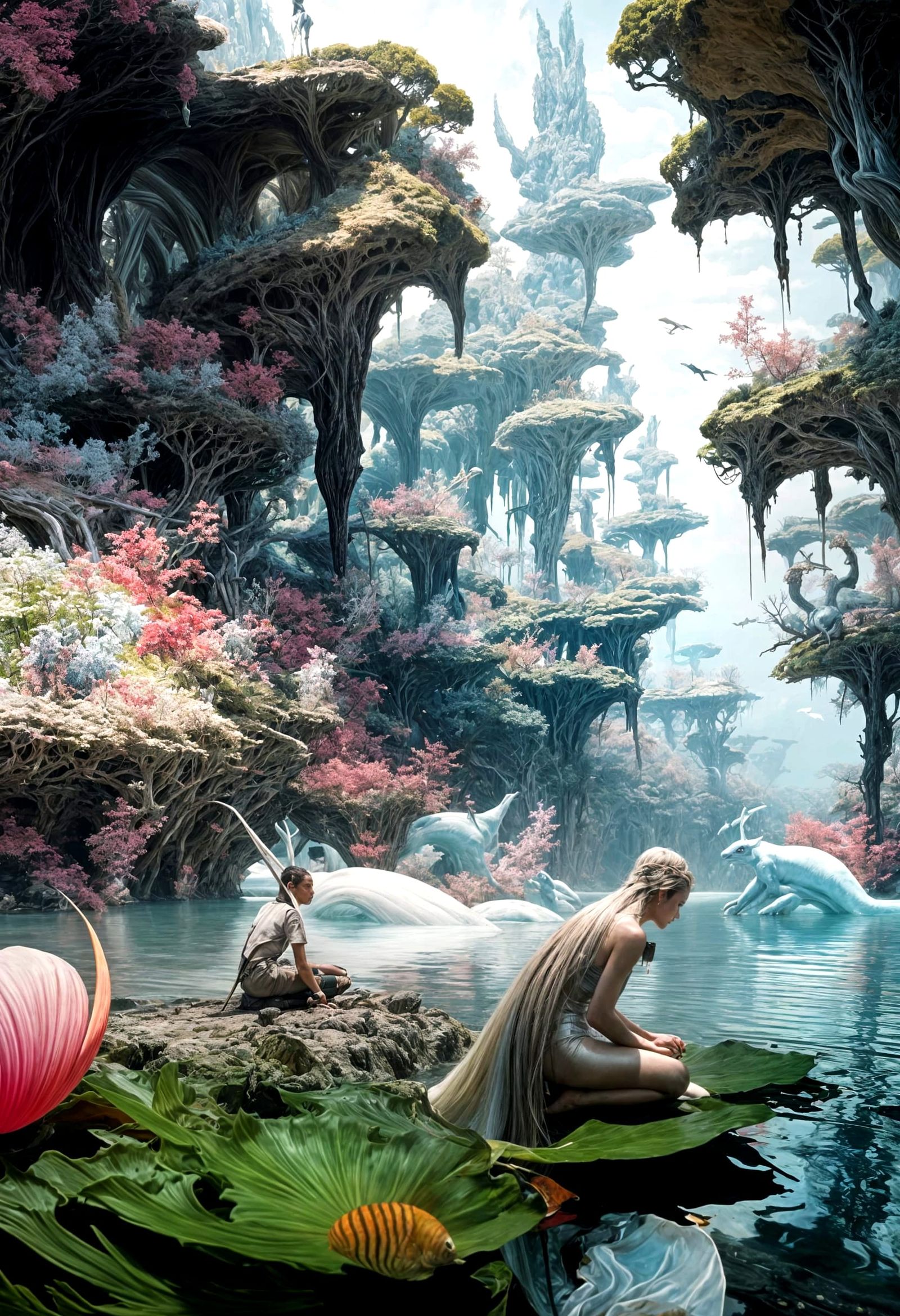 Abstract Alien Portraits in Hyperrealistic Style