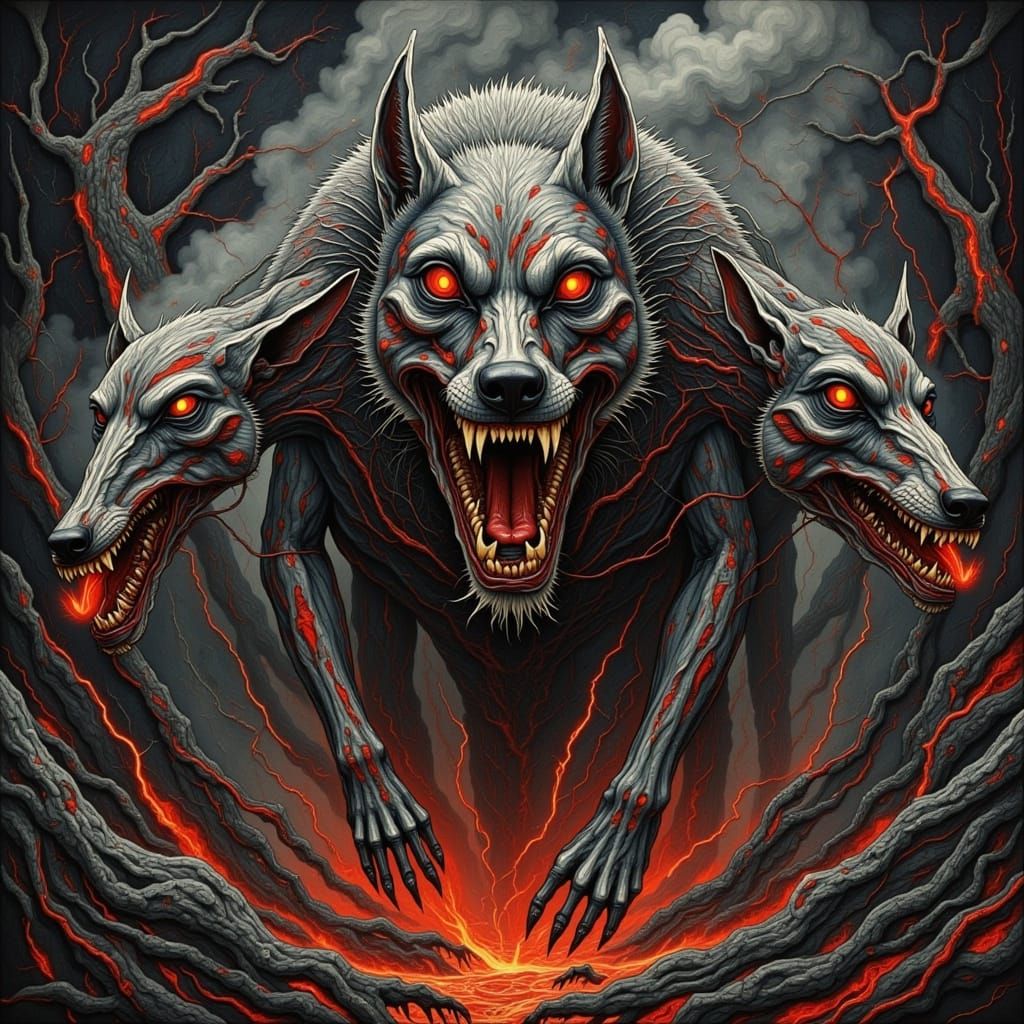 Cerberus Fog Guardian of Hell's Fiery Pit