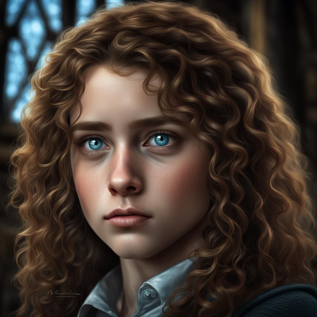 Sad Hufflepuff Girl: Hyperrealistic Digital Art