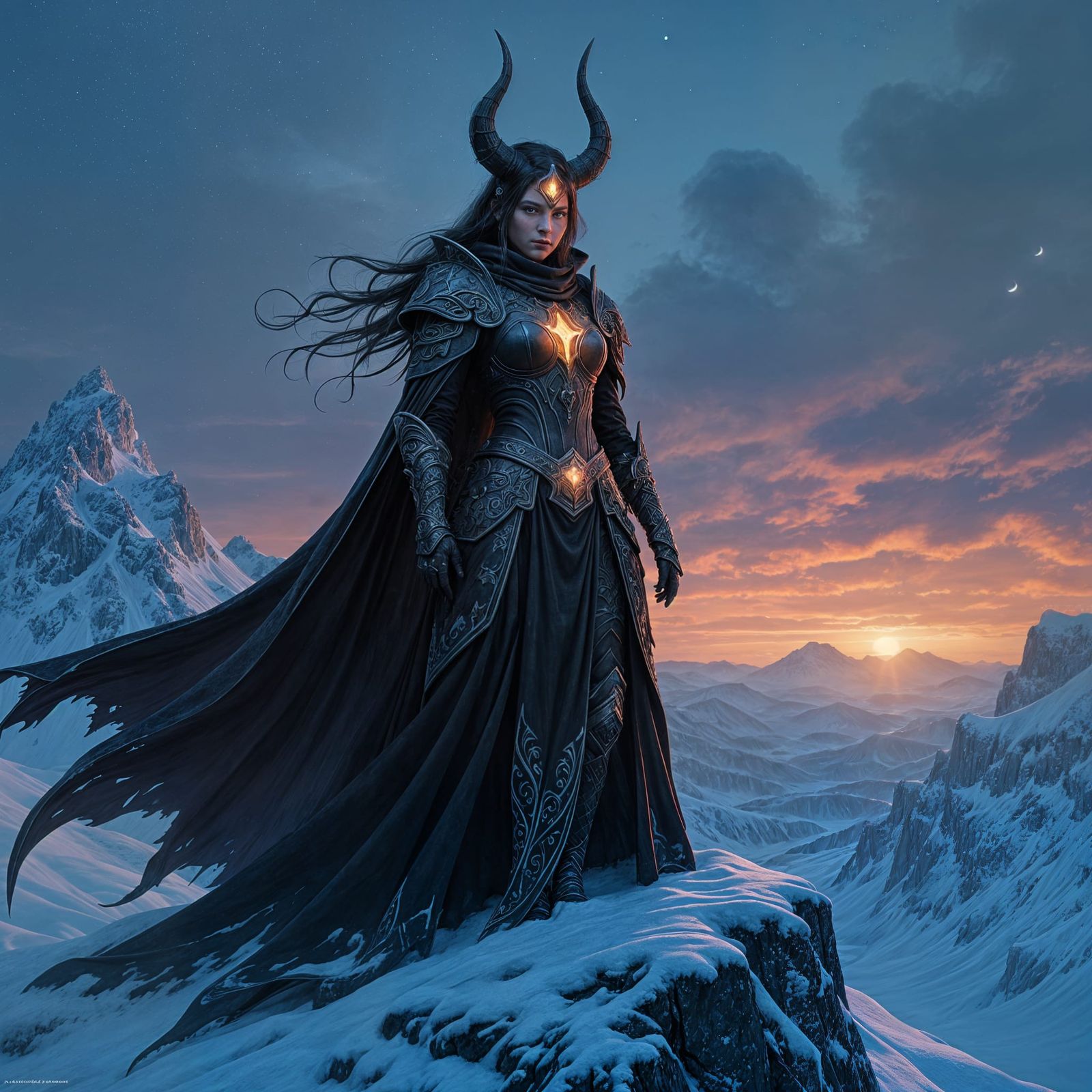 Regal Demon Lord Surveys Frozen Domain